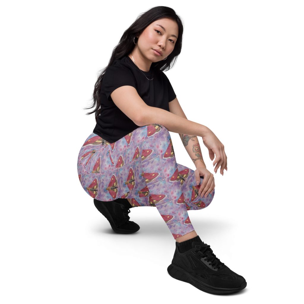 Leggings with pockets (Mint Moth 2)