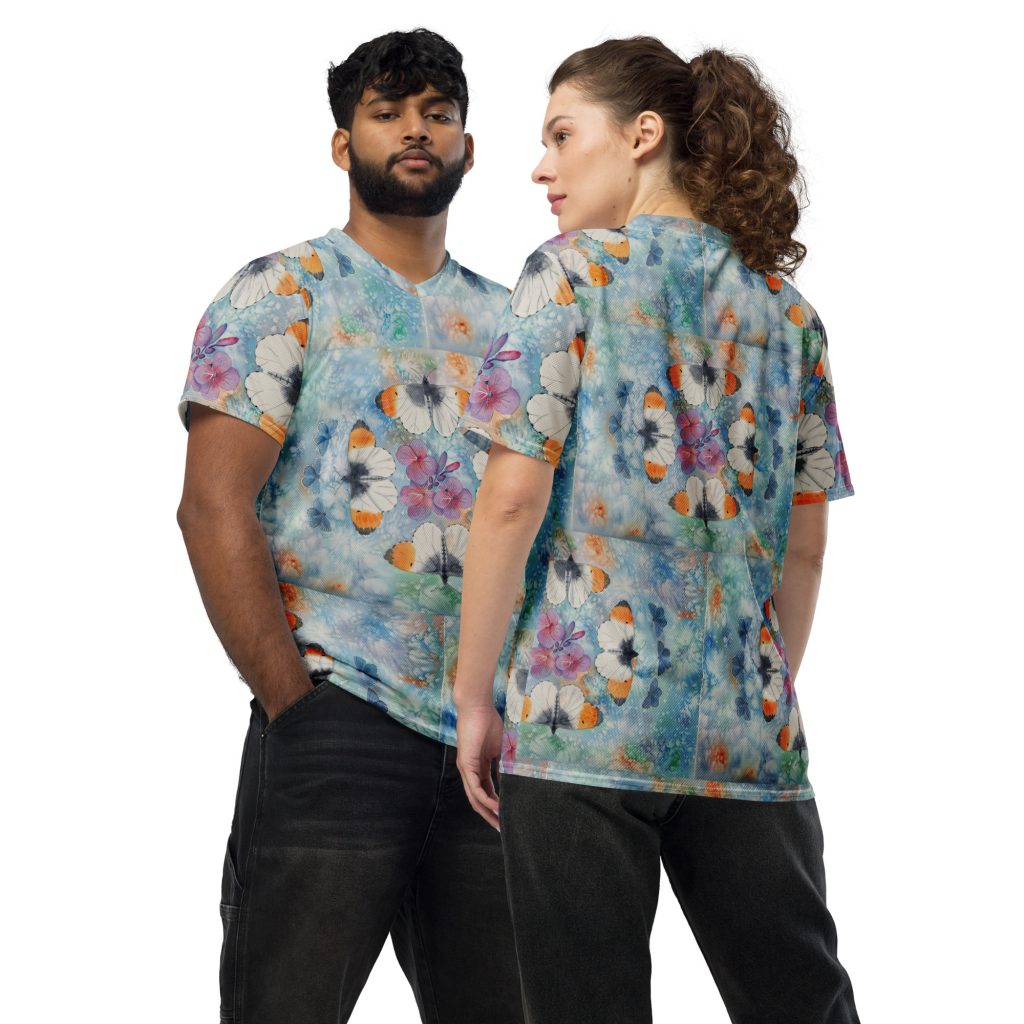 Recycled unisex sports jersey (Orange-Tip)