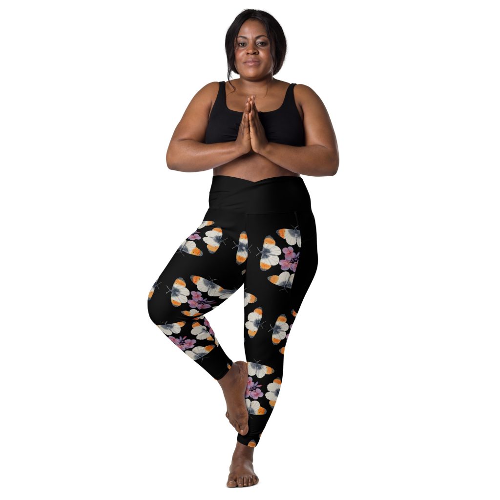 Crossover leggings with pockets (Orange Tip 3)